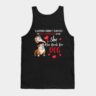 A Woman Cannot Survive On Self-Quarantine Alone Dog Tank Top